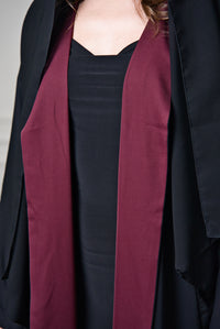 A007 Black/Burgundy Double Sided Abaya