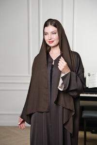 A008 Brown/Beige Double Sided Abaya