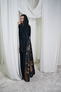 A021 Brown Bird Canvas Abaya