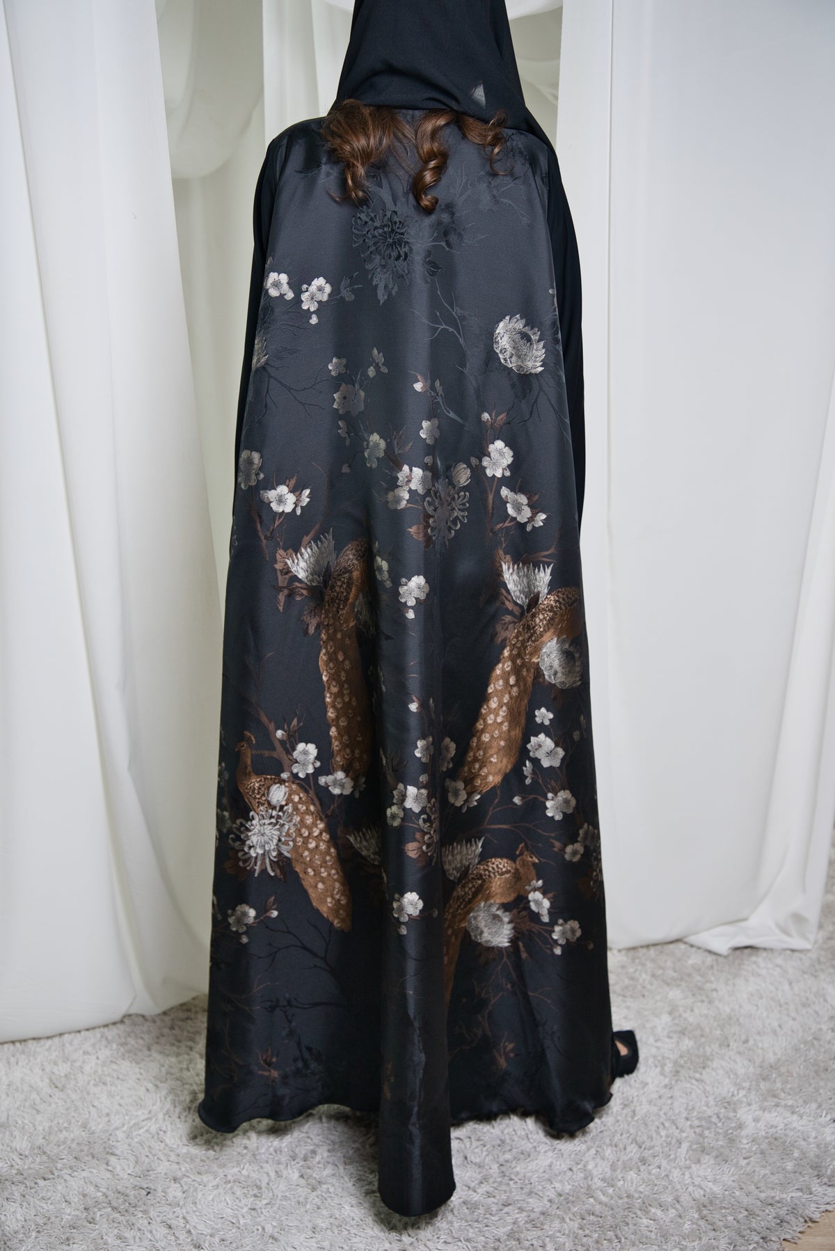 A021 Brown Bird Canvas Abaya