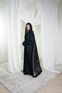 A023 Blue Moon Canvas Abaya