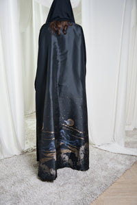 A023 Blue Moon Canvas Abaya