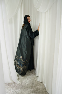 A023 Blue Moon Canvas Abaya