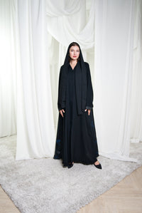A022 Blue Bird Canvas Abaya