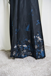 A022 Blue Bird Canvas Abaya