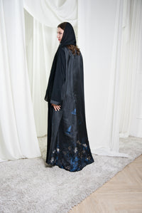 A022 Blue Bird Canvas Abaya